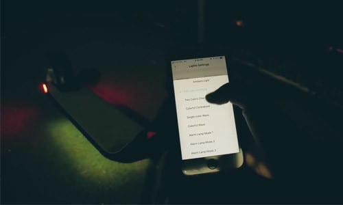 ambient light and setup in mobile app