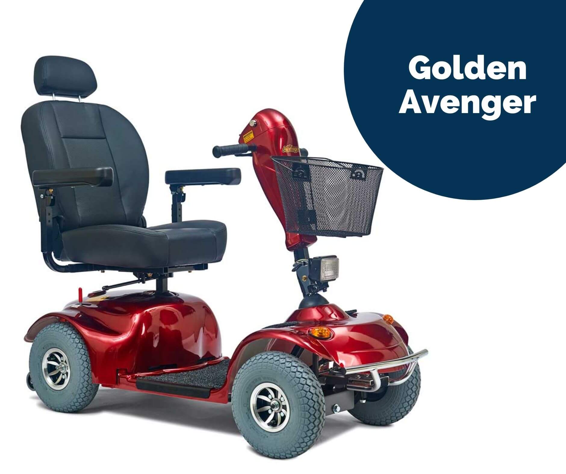 Golden Technologies - Avenger - Heavy Duty Scooter - 4-Wheel - Red Heavy-Duty Electric Mobility Scooter